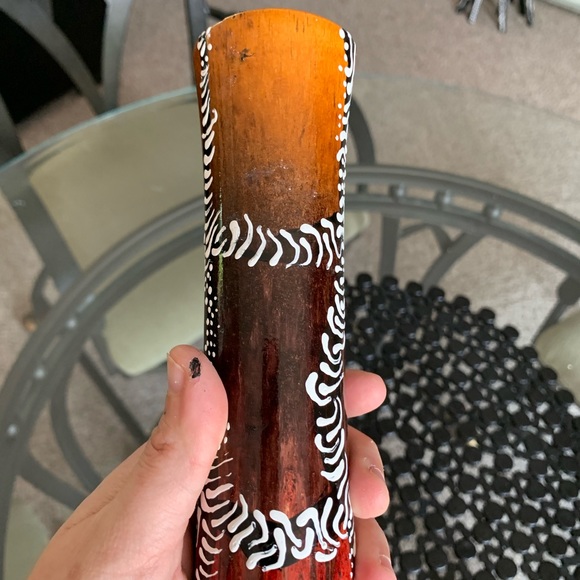 Hand painted one of a kind ceramic, wood vase. New - Picture 8 of 9